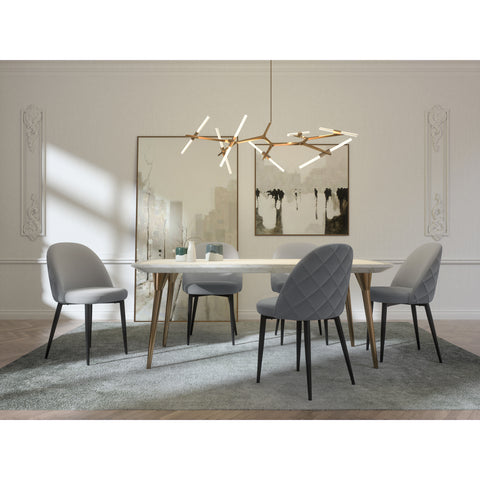 Lot de 2 Chaises Kent Tissus passepoil Pieds Noirs mat