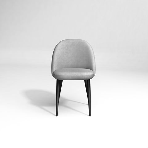 Lot de 2 Chaises Kent Tissus passepoil Pieds Noirs mat