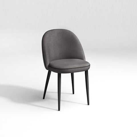 Lot de 2 Chaises Kent Tissus passepoil Pieds Noirs mat