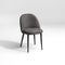Lot de 2 Chaises Kent Tissus passepoil Pieds Noirs mat