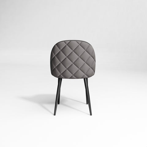 Lot de 2 Chaises Kent Tissus passepoil Pieds Noirs mat