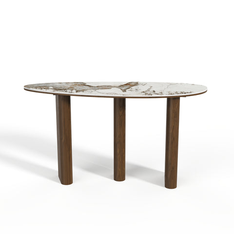 Console PIETRA céramique Pandora et bois noyer foncé 120cm