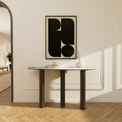 Console PIETRA céramique Pandora et bois noyer foncé 120cm