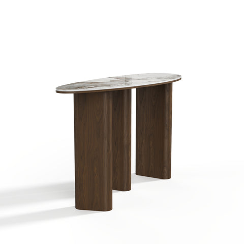 Console PIETRA céramique Pandora et bois noyer foncé 120cm