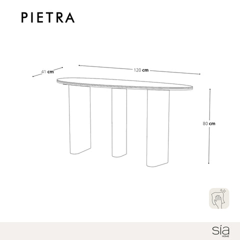 Console PIETRA céramique Pandora et bois noyer foncé 120cm