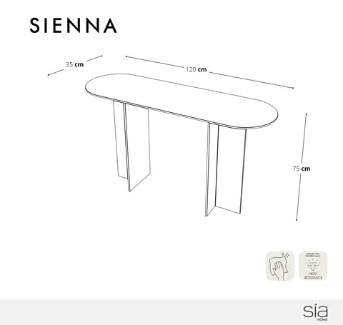 Console SIENNA en verre 120cm