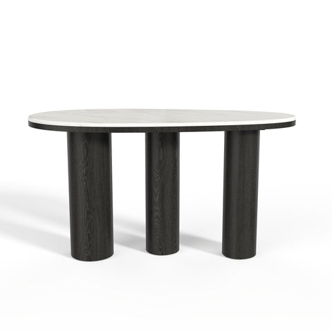 Console SCALA marbre naturel et chêne noir 120 cm