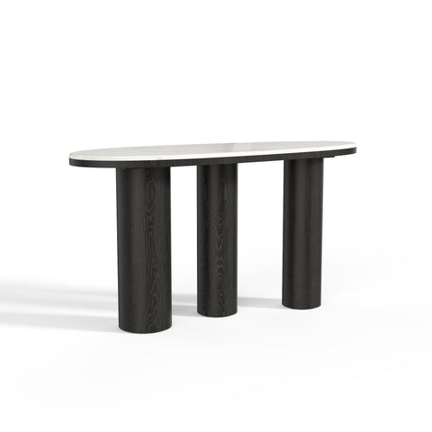 Console SCALA marbre naturel et chêne noir 120 cm