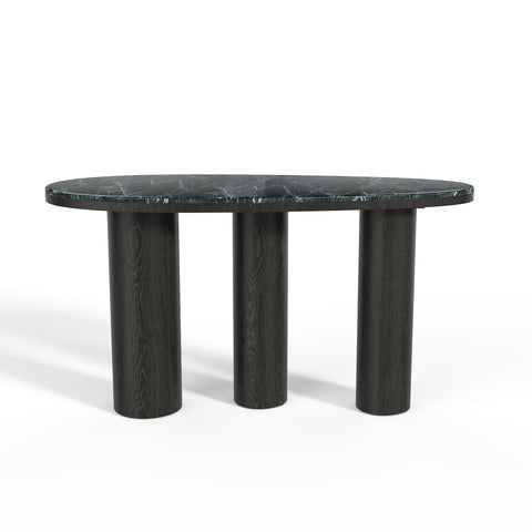 Console SCALA marbre naturel et chêne noir 120 cm