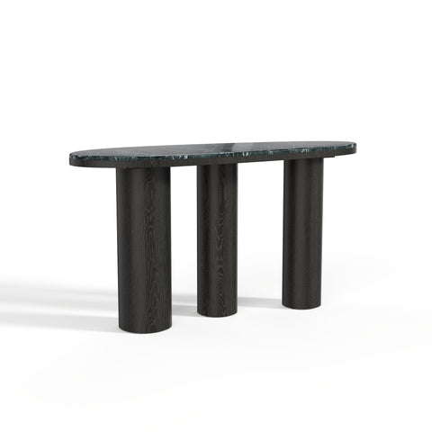 Console SCALA marbre naturel et chêne noir 120 cm