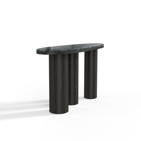Console SCALA marbre naturel et chêne noir 120 cm