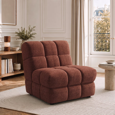 Fauteuil SEVENTY tissu tramé toucher doux
