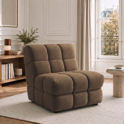 Fauteuil SEVENTY tissu tramé toucher doux