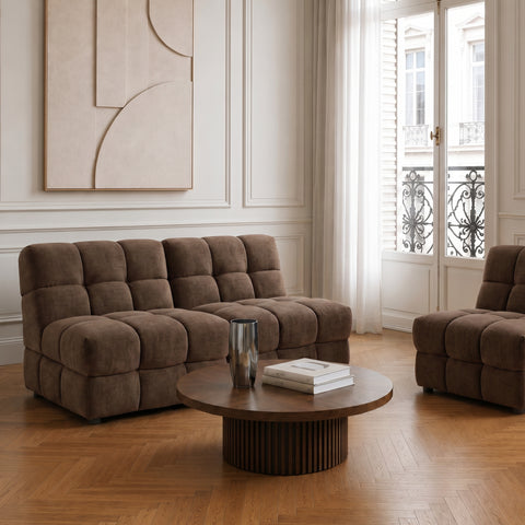 Fauteuil SEVENTY tissu tramé toucher doux