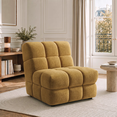 Fauteuil SEVENTY tissu tramé toucher doux