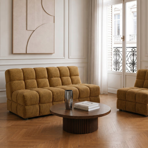 Fauteuil SEVENTY tissu tramé toucher doux
