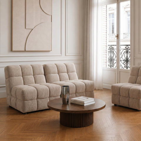 Fauteuil SEVENTY tissu tramé toucher doux