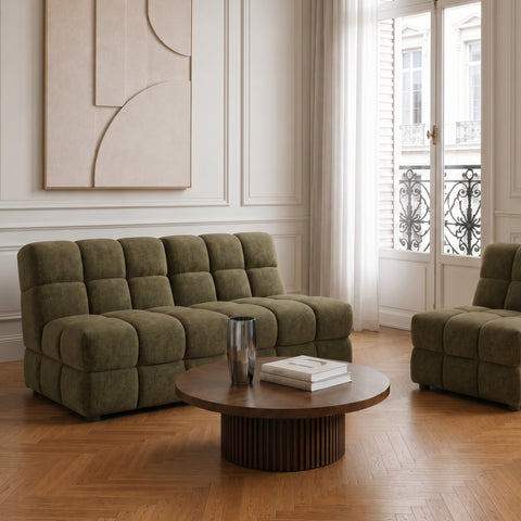 Fauteuil SEVENTY tissu tramé toucher doux