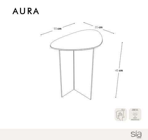 Table d'appoint AURA en verre 55cm