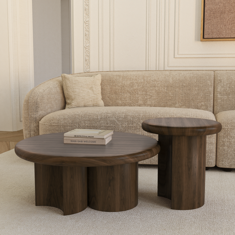 Table d'appoint SELVA noyer foncé 50cm