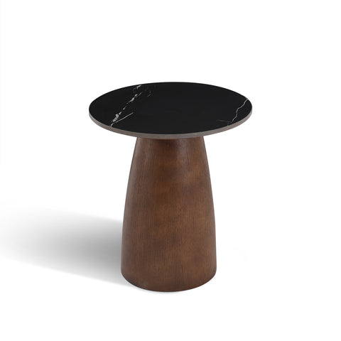 Table d'appoint TAMI céramique et bois noyer 40cm