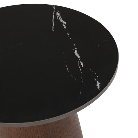 Table d'appoint TAMI céramique et bois noyer 40cm