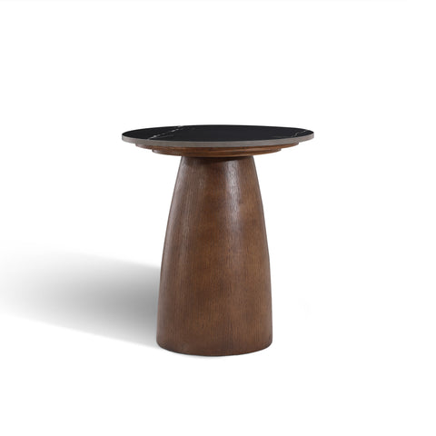 Table d'appoint TAMI céramique et bois noyer 40cm