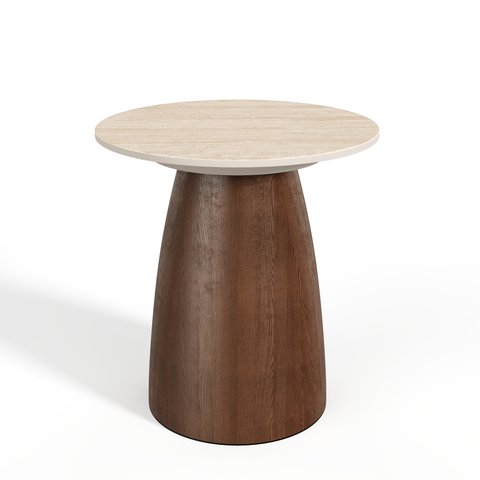Table d'appoint TAMI céramique et bois noyer 40cm