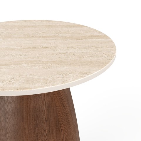 Table d'appoint TAMI céramique et bois noyer 40cm