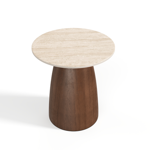Table d'appoint TAMI céramique et bois noyer 40cm