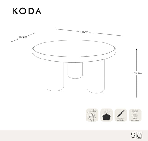 Table basse laquée KODA 80cm