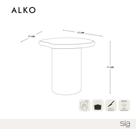 Table basse microciment ALKO 48cm