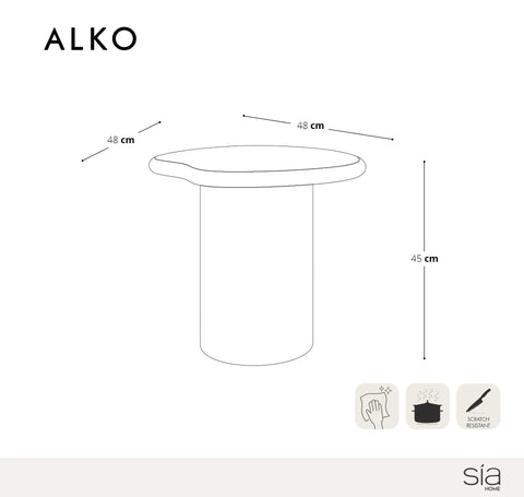 Table basse microciment ALKO 48cm