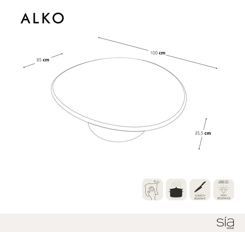 Table basse microciment ALKO 100cm
