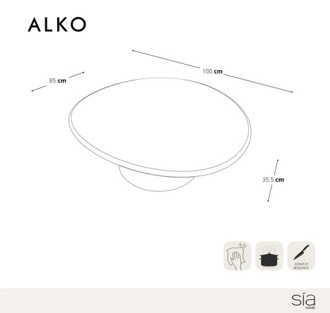 Table basse microciment ALKO 100cm