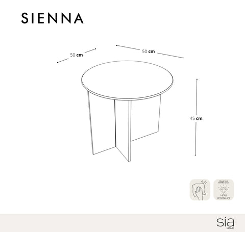 Table basse SIENNA en verre 50cm