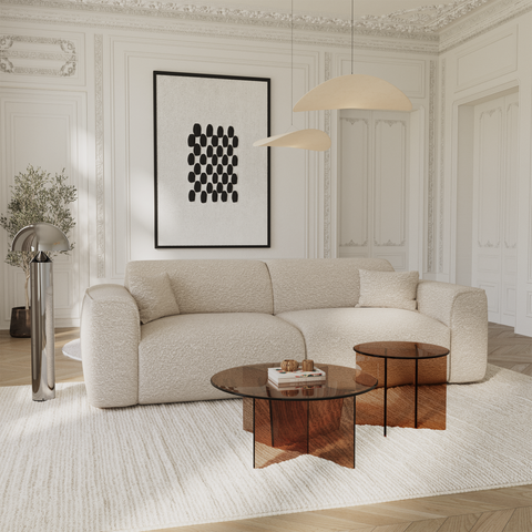 Table basse SIENNA en verre 80cm