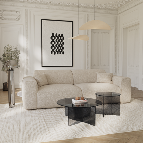 Table basse SIENNA en verre 80cm