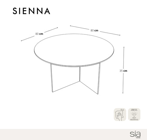 Table basse SIENNA en verre 80cm