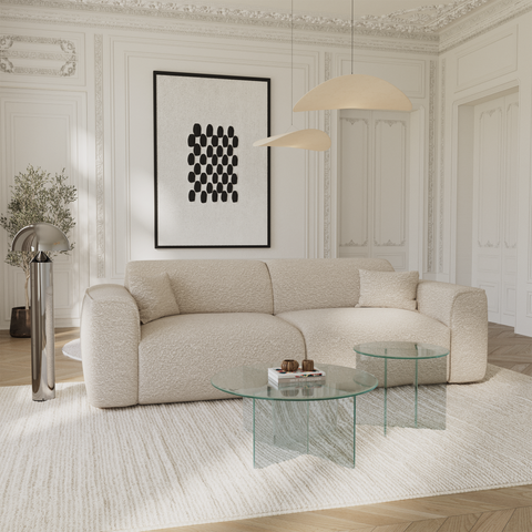 Table basse SIENNA en verre 80cm