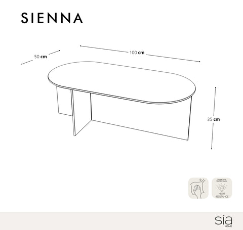 Table basse SIENNA en verre 100cm