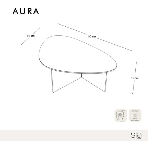 Table basse AURA en verre 90cm
