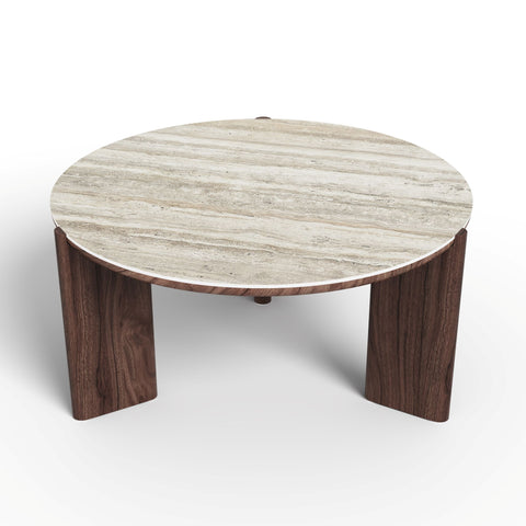 Table basse ELIA céramique aspect travertin 85cm