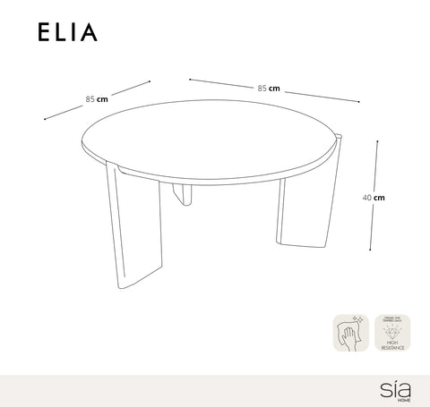 Table basse ELIA céramique aspect travertin 85cm