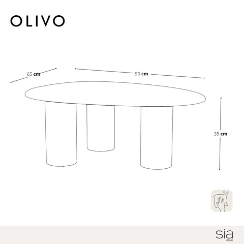 Table basse OLIVO noyer 90cm