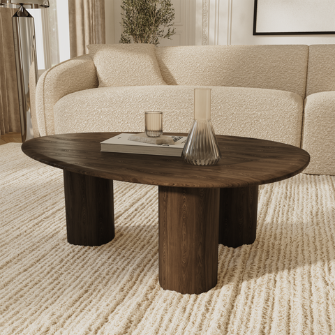 Table basse OLIVO noyer 90cm