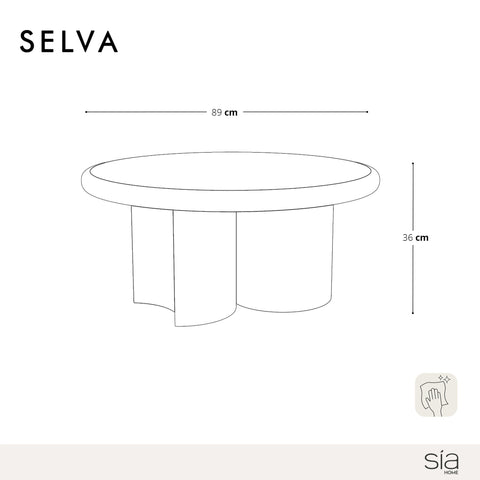 Table basse SELVA noyer foncé 89cm
