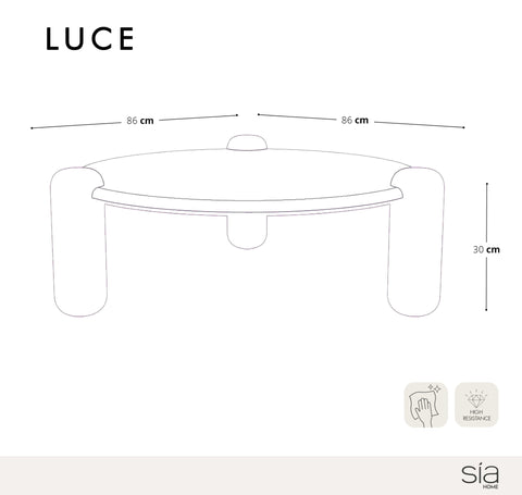 Table basse LUCE marbre naturel et bois 86cm