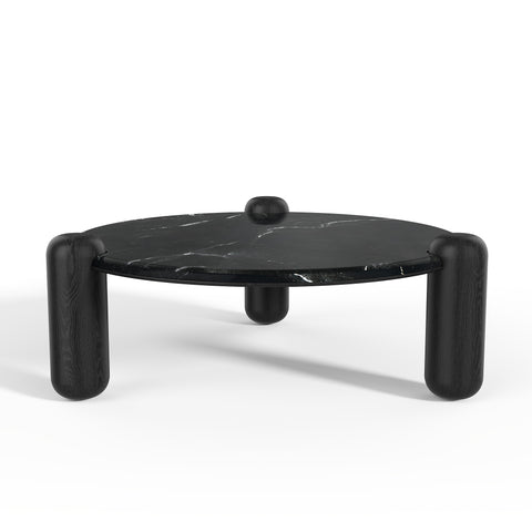 Table basse LUCE marbre naturel et bois 86cm