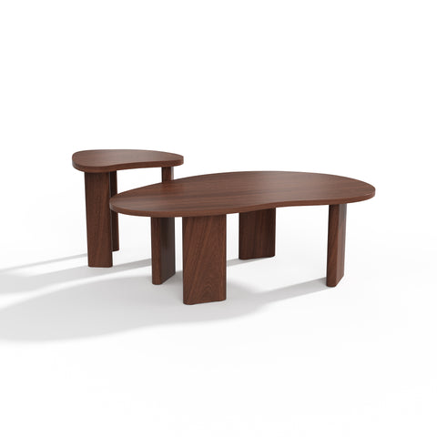Lot de 2 tables basses gigognes SEVA Noyer
